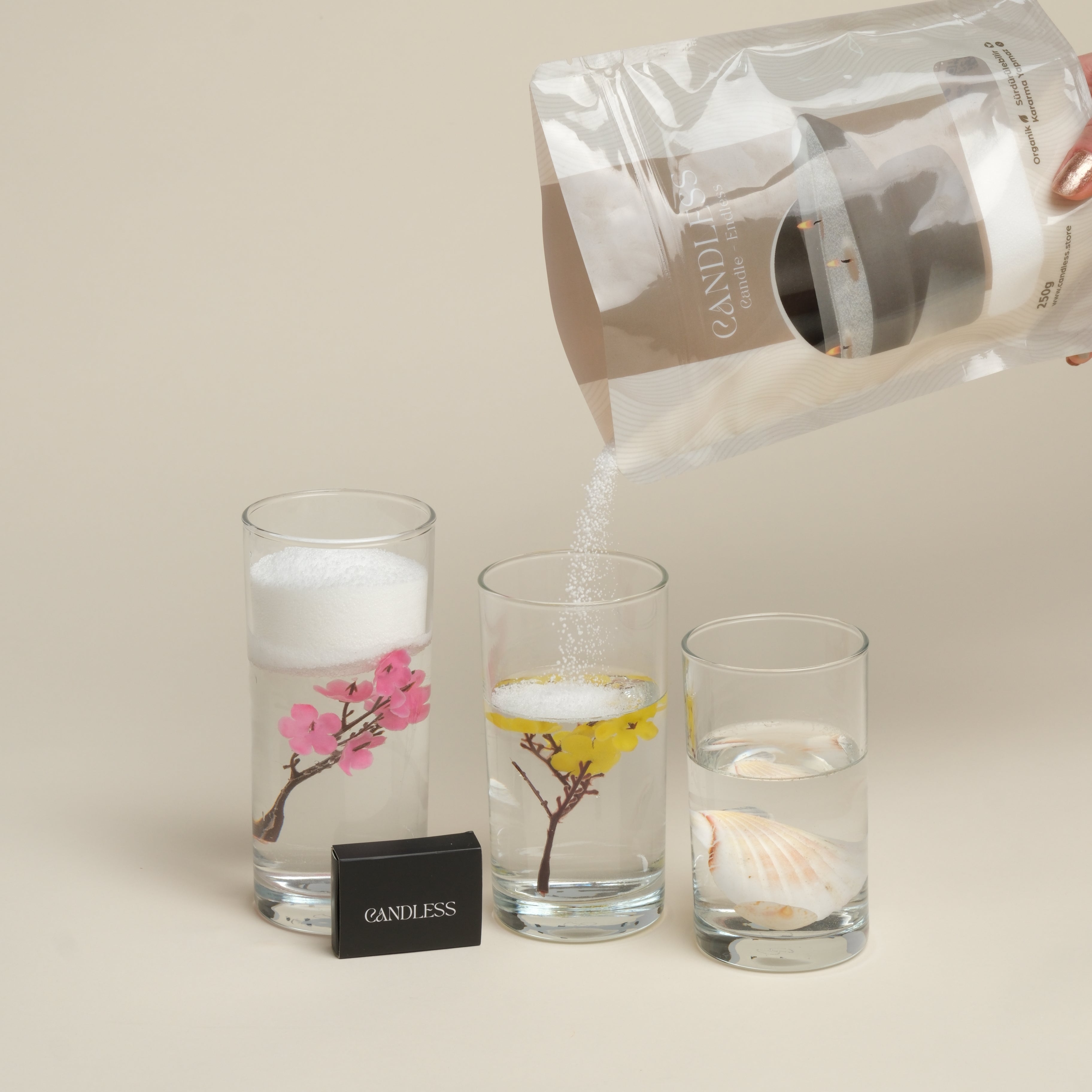 Candless 3er-Set Kerzengläse